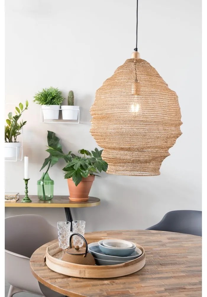 Lena aranyszínű függőlámpa, ø 48 cm - White Label