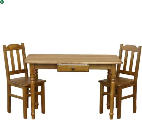 Étkezőasztal fiókos faragott lábbal 110x60 tölgy