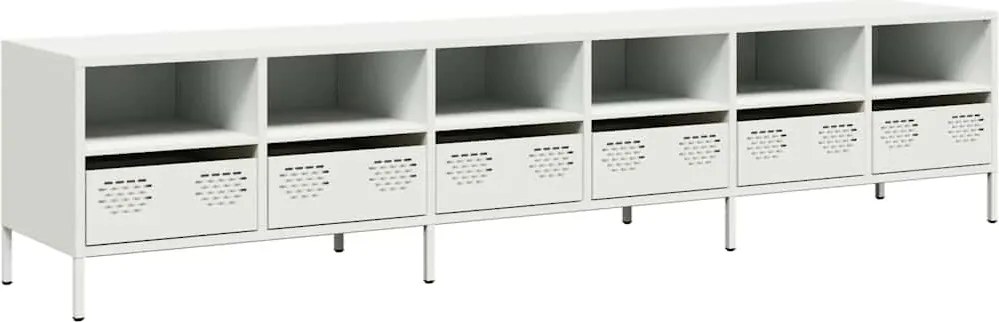 vidaXL fehér hidegen hengerelt acél TV-szekrény 202 x 39 x 43,5 cm
