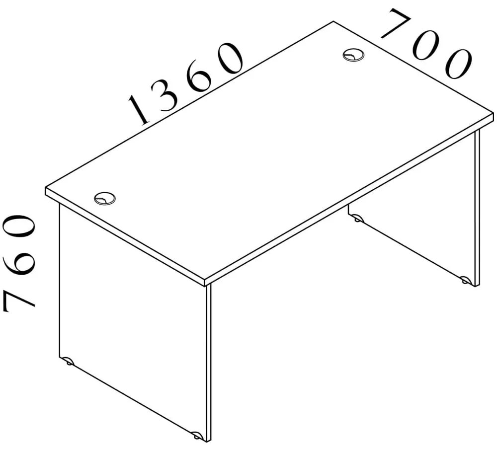 Visio LUX asztal 136 x 70 cm, dió