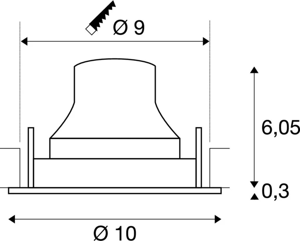 SLV NUMINOS® MOVE S 1005365 Beépíthető spotlámpa 1x8.6W/LED 4000K 790LM IP20