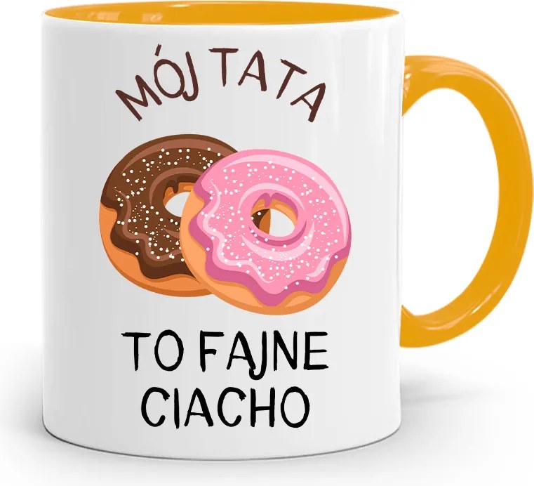 Sárga Apák Napi Bögre Apáknak Ez Egy Vagány Sütemény, fényképes nyomtatással