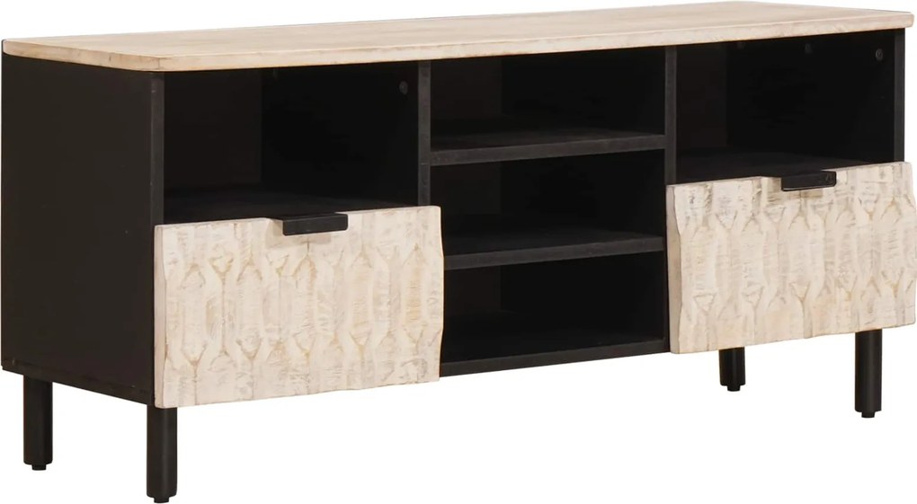 vidaXL TV szekrény fiókkal Fehér mosott felület 100 x 33 x 46 cm
