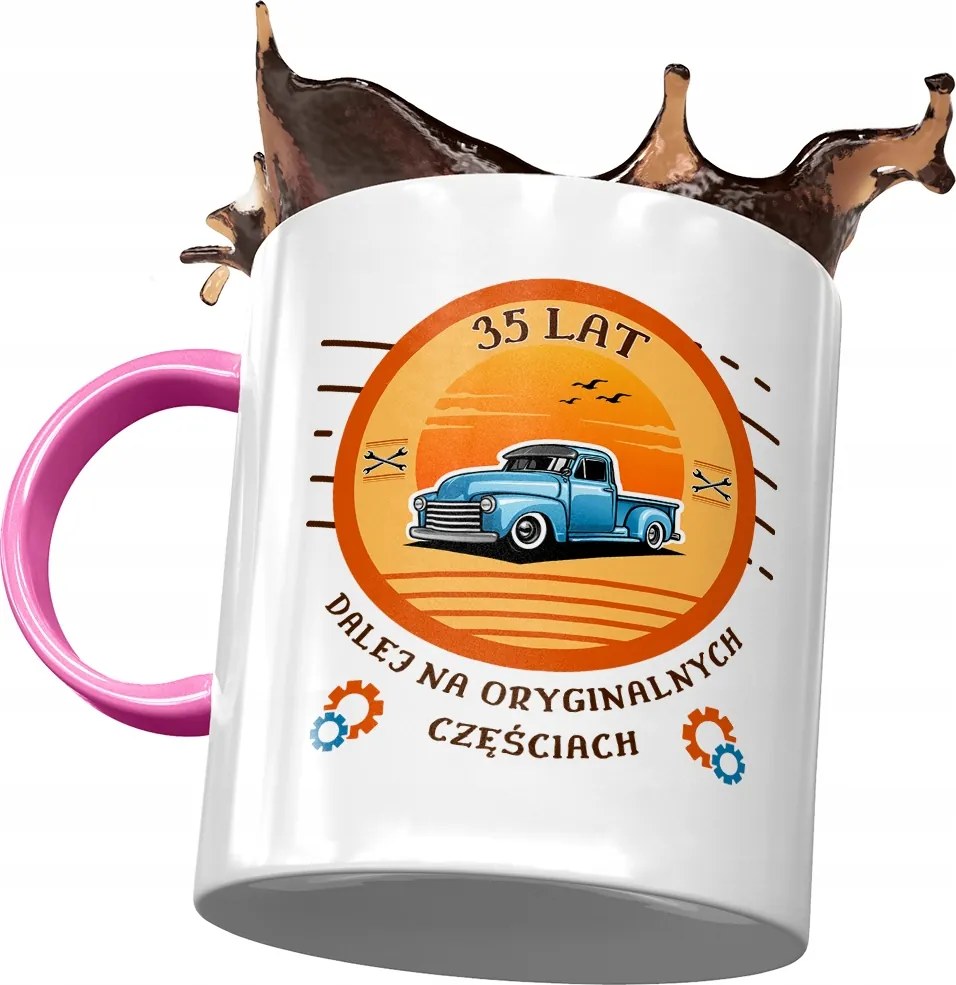 Rózsaszín Bögre Születésnapra 35 35-es 35-ös Ajándék Nyomtatott Fotóval