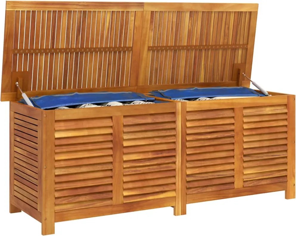 vidaXL tömör akácfa kerti tárolóláda zsaluval 150 x 50 x 56 cm