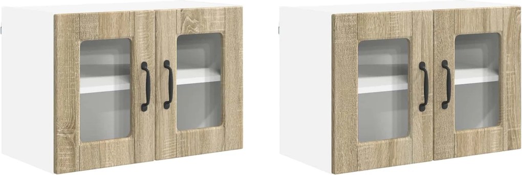 vidaXL Konyhaszekrény 2 pcs Sonoma tölgy 60 x 31 x 40 cm Faanyag