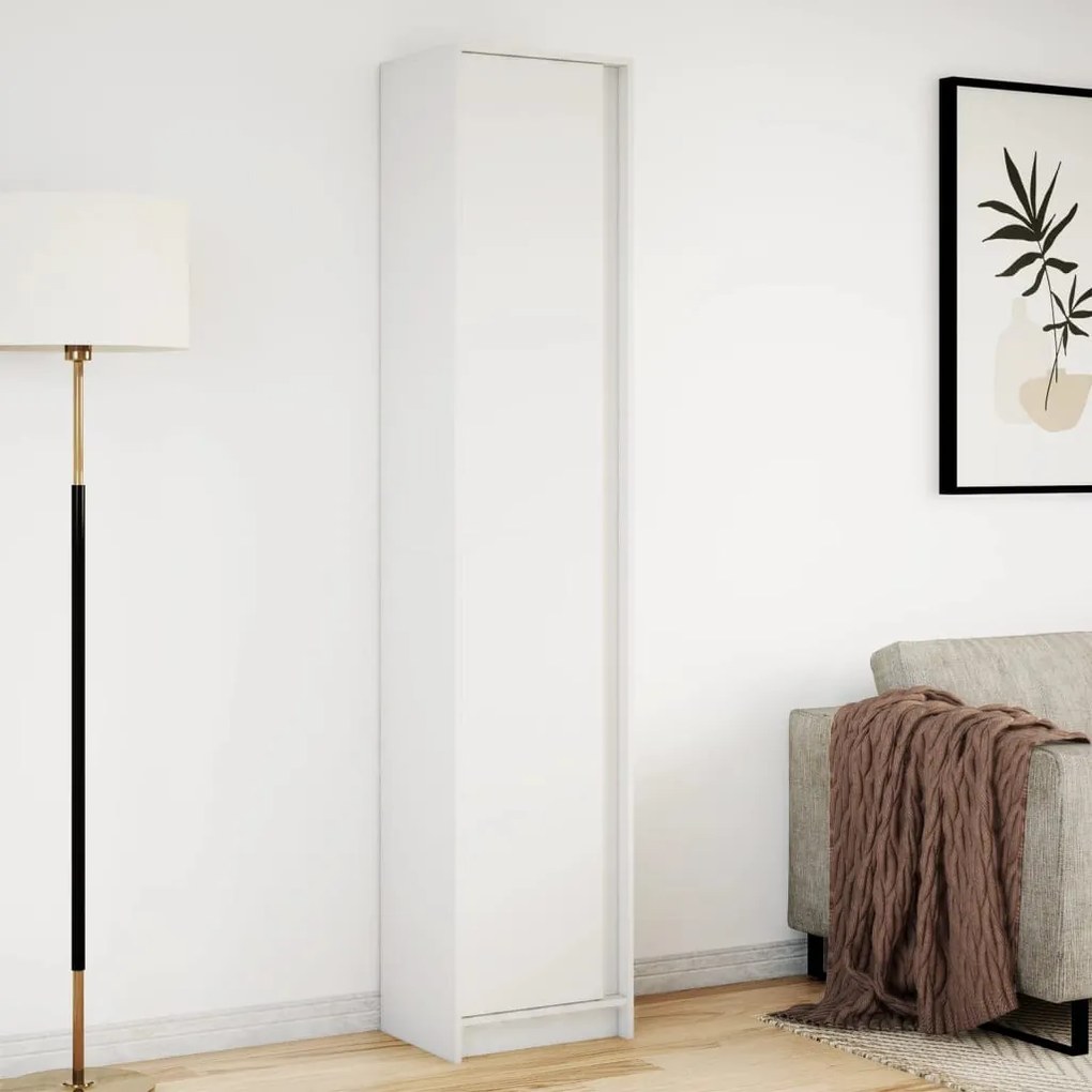 fehér szerelt fa magasszekrény LED-ekkel 41,5 x 32,5 x 200 cm