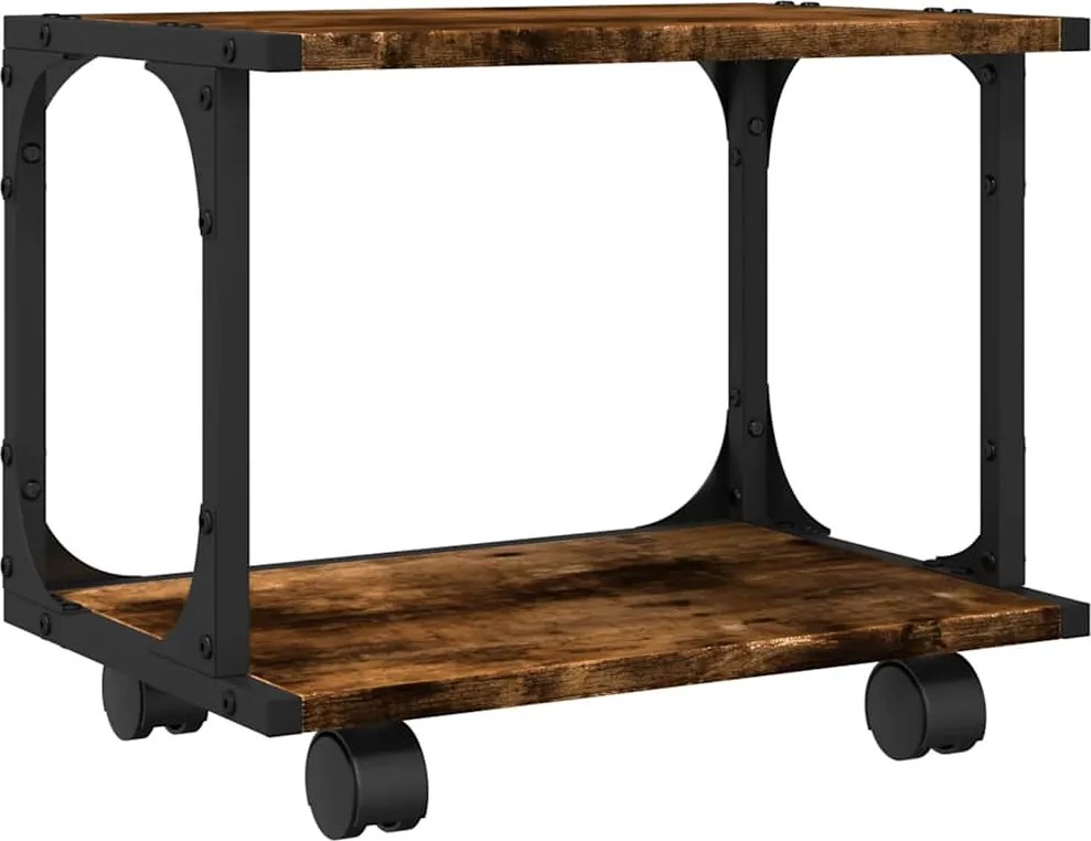 vidaXL 2 szintes füstös tölgy színű nyomtatóállvány 41x28x33,5 cm