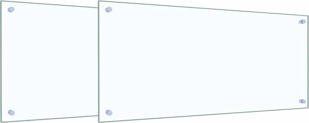 vidaXL Konyhai splashback 2 pcs Átlátszó 90 x 40 cm edzett üveg