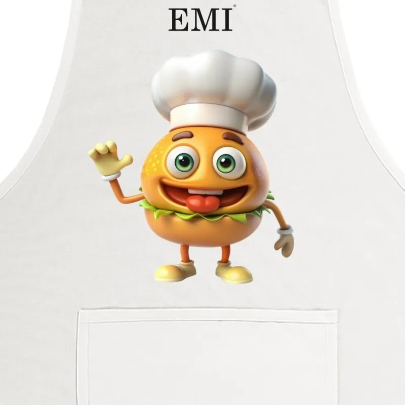 EMI Burger konyhai kötény, Fehér