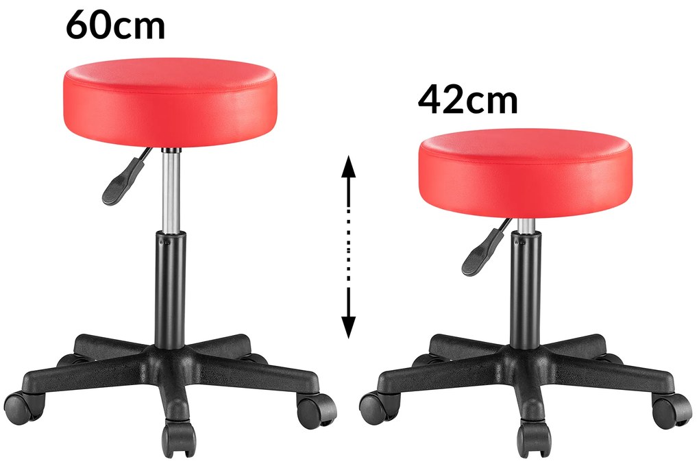 Casaria® Gurulós puff - piros