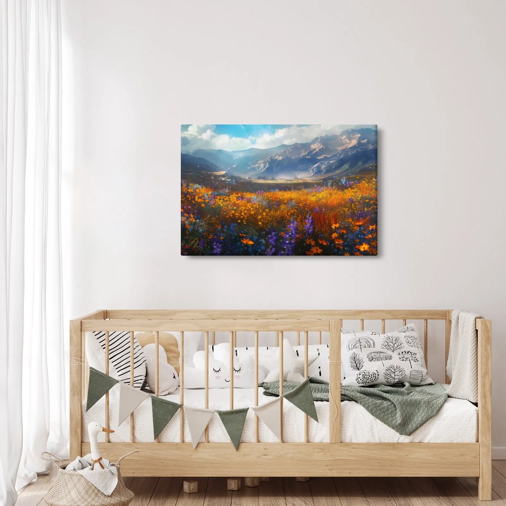 Kép - Festett hegyi táj II. (90x60 cm)