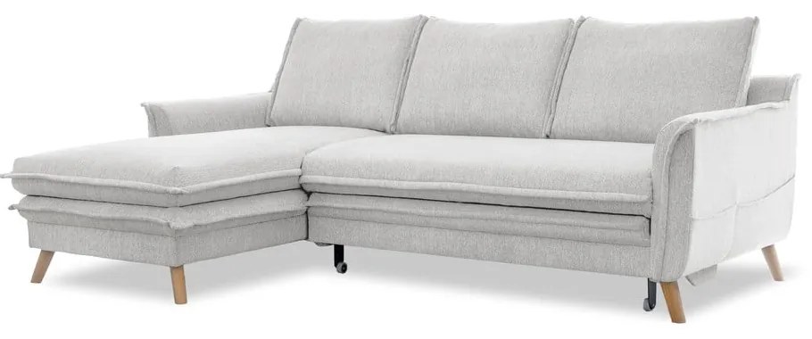 Bézs kinyitható sarokkanapé (bal oldali) Charming Charlie – Miuform