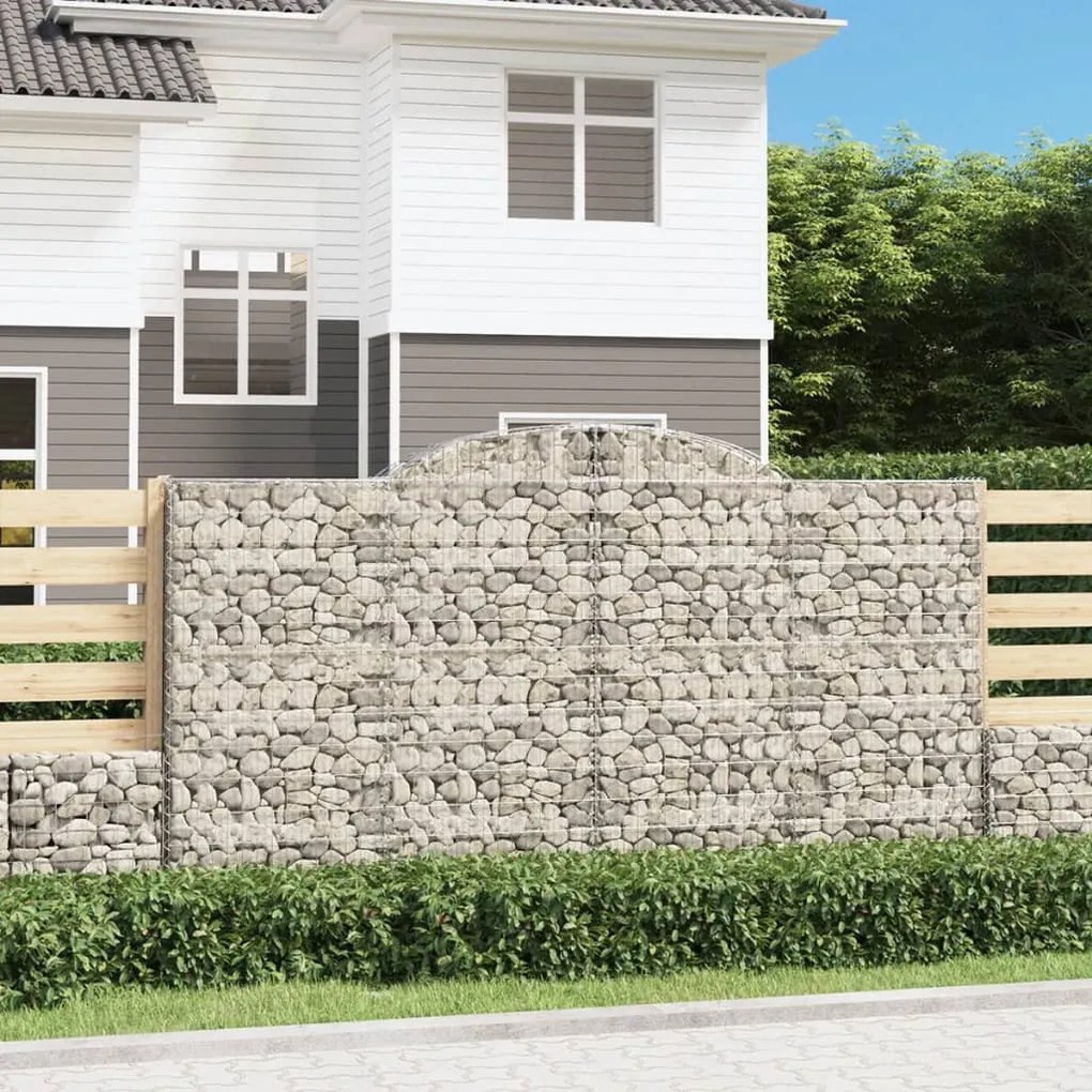 4 db íves horganyzott vas gabion kosár 300x50x160/180 cm