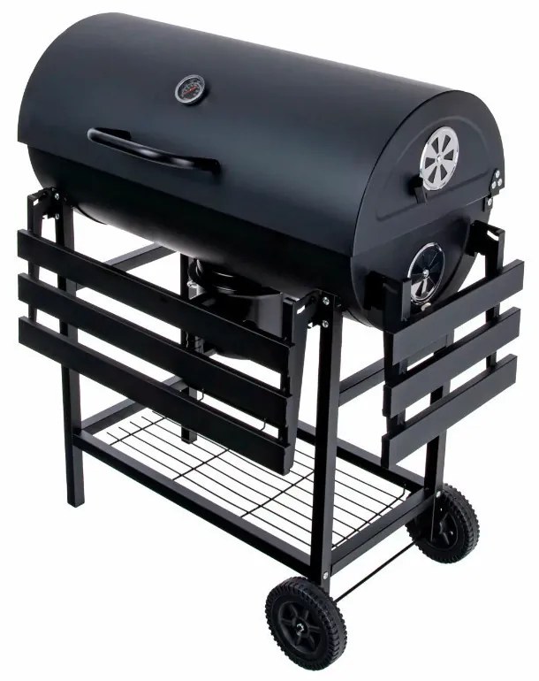 Faszenes kerti BBQ hengeres grillsütő