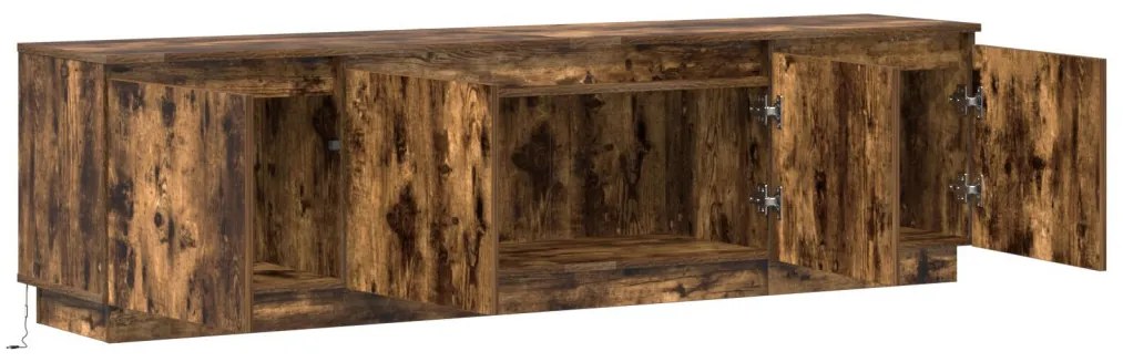TV szekrény LED füstölt tölgy 180x38x49 cm szerelt fa