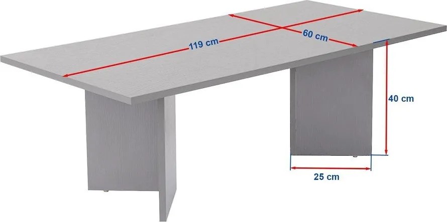Sötétbarna dohányzóasztal diófa dekorral 60x119 cm Sabin – Kalune Design