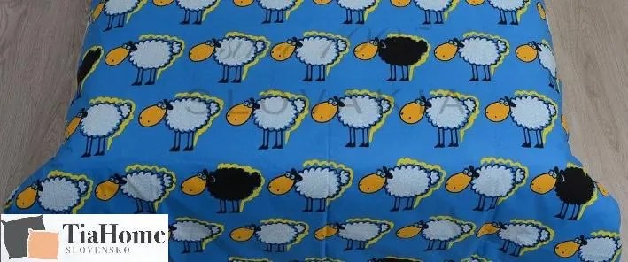Kék bárány gyerek pamut ágyneműhuzat TiaHome - 1x Párna 90x70cm, 1x Paplan 140x200cm