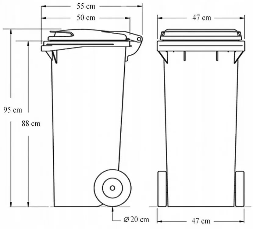 Hulladéktároló 120L ZÖLD