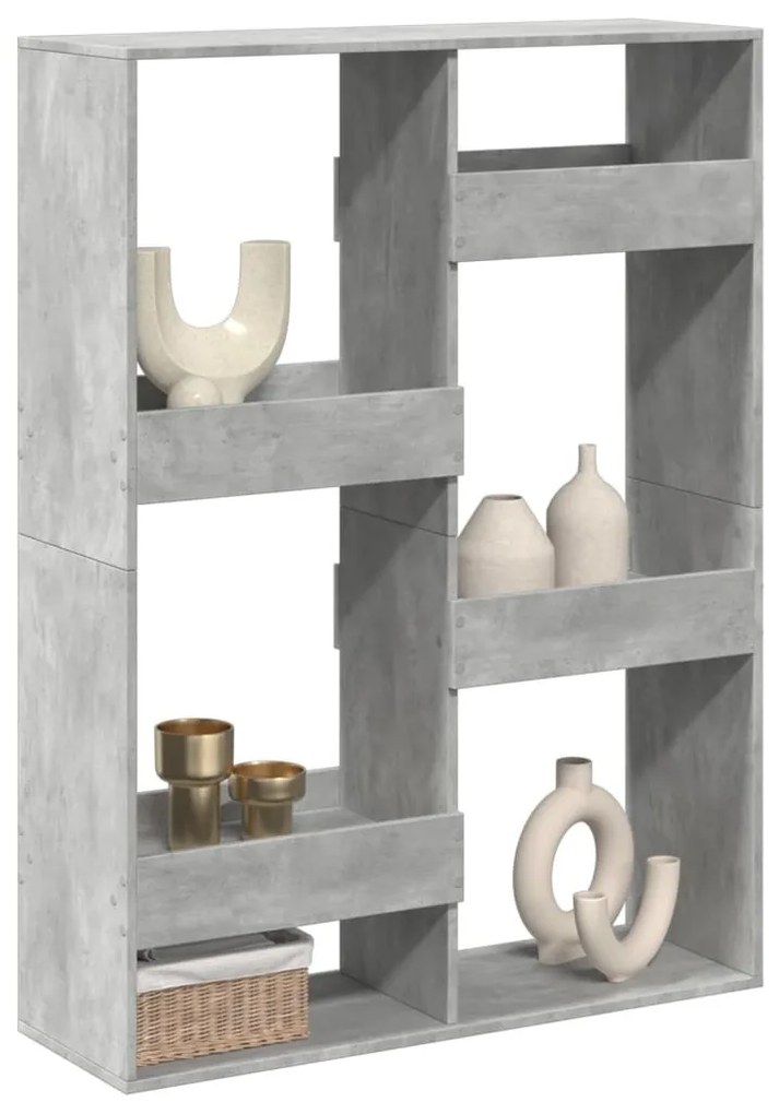 betonszürke szerelt fa térelválasztó 100 x 33 x 135 cm