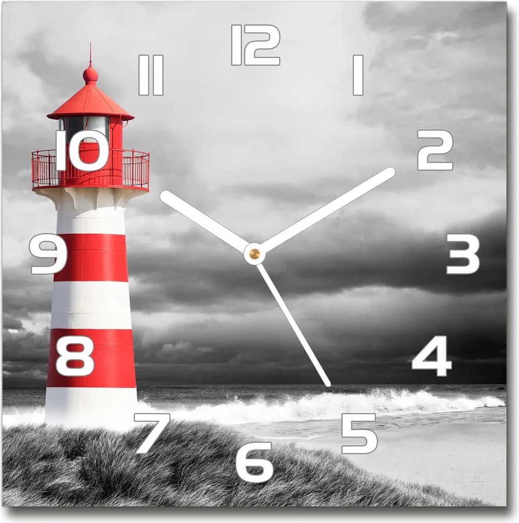 Üveg négyzet alakú falióra Világítótorony 30x30 cm