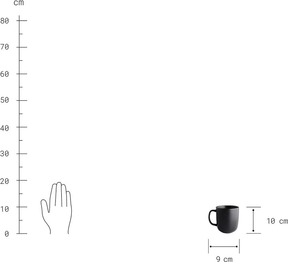 CASA NOVA bögre, fekete 400ml
