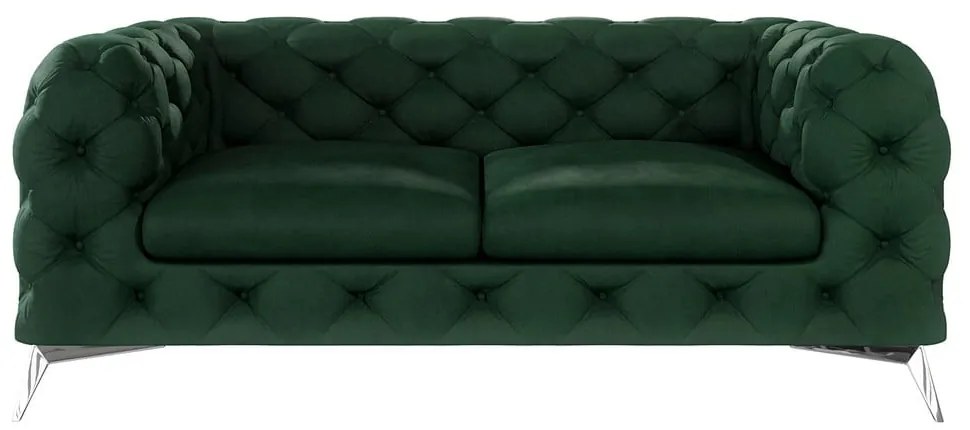 Sötétzöld bársony kanapé 185 cm Chelsea – Ropez