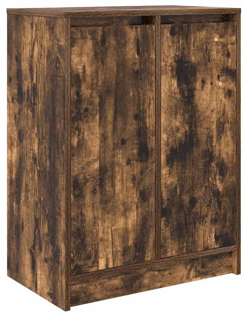 füstös tölgy színű szerelt fa cipőszekrény 57x34x76 cm