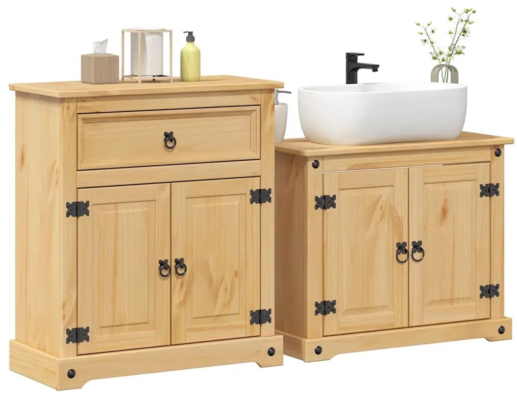 2 darabos fürdőszoba bútor szett "Corona" tömörfa fenyőfa