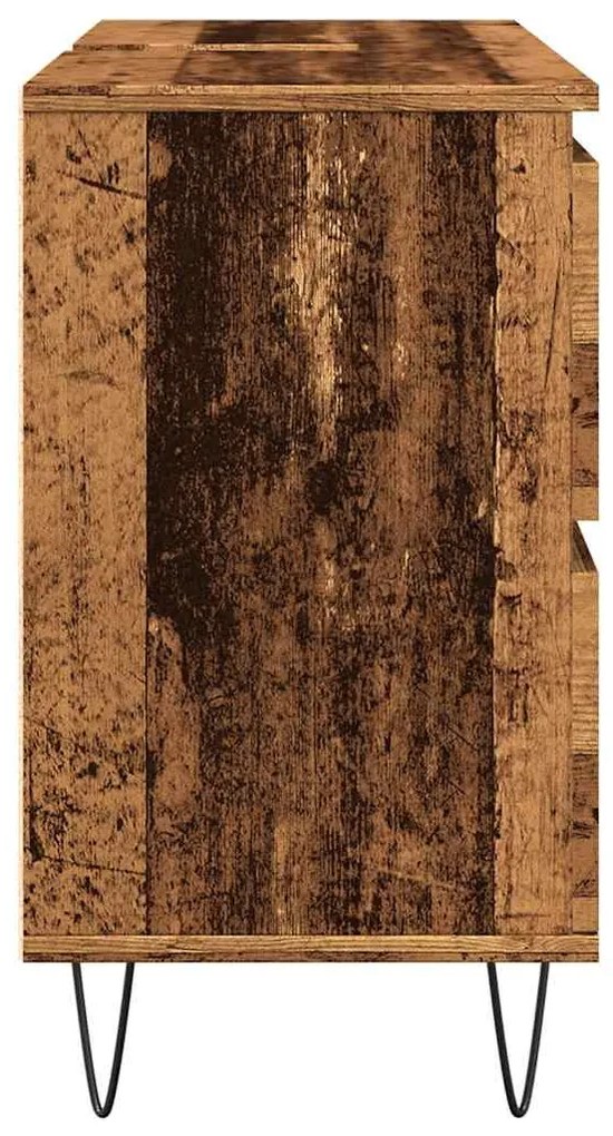 Antik fa színű szerelt fa mosdószekrény 80 x 33 x 60 cm