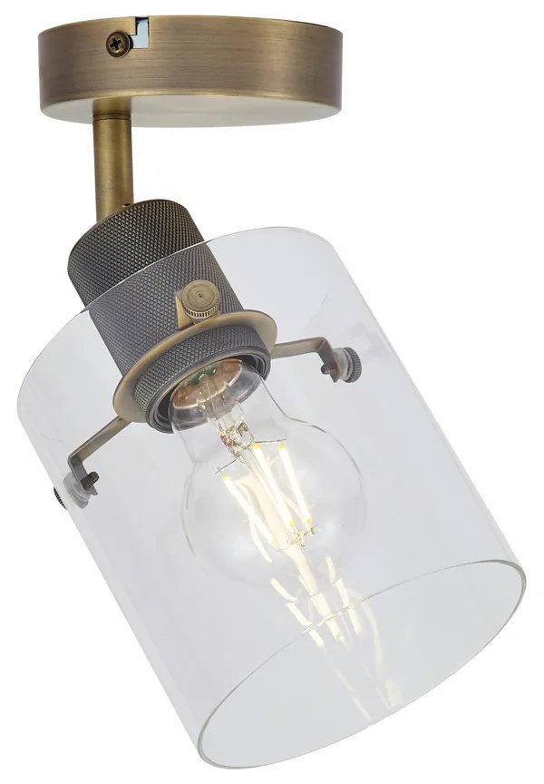 Design fali spotlámpa bronz színben, átlátszó üveggel - Domo