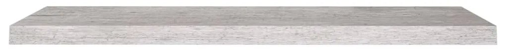 2 db betonszürke MDF lebegő fali polc 90 x 23,5 x 3,8 cm
