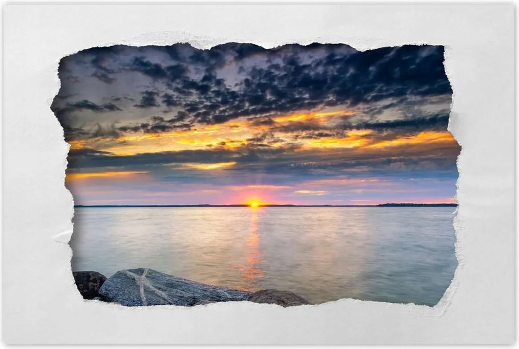 Poszterek 60x40 Sziklák Tenger Naplemente