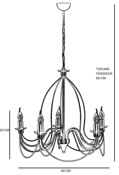 CLASSIC láncos csillár 5xE14/40W/230V bronz színű