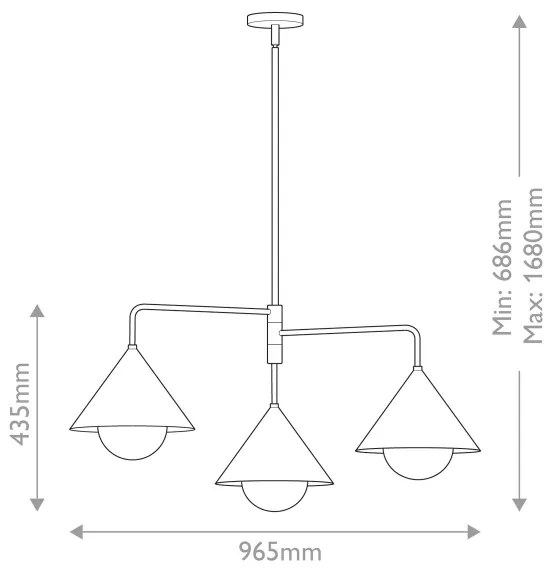 Alora Mood ALM-REMYCK3-GD - REMYCK rúdfüggeszték 3xE27/60W/230V arany