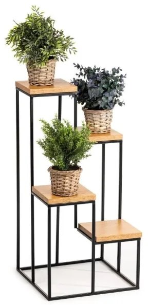 KASKADA virágtartó állvány 70x34 cm fekete/barna