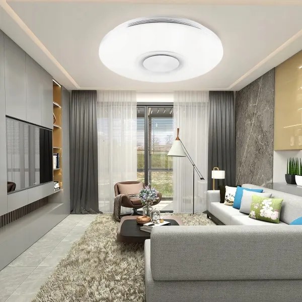 LED RGBW dimmelhető mennyezeti lámpatest beépített hangszóróval LED/60W/230V fehér + távirányító