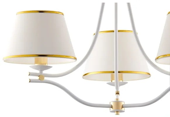 Jupiter 2085 - SAMBA láncos csillár 3xE27/15W/230V fehér/arany