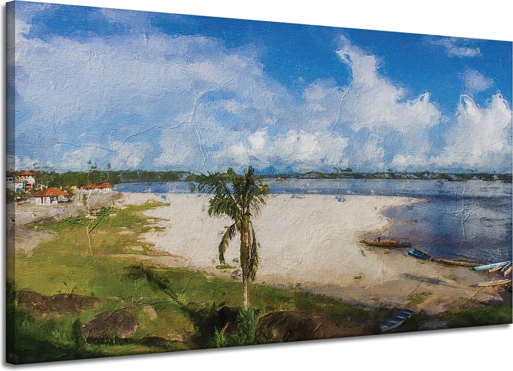 Vászonkép Tengerpart Víz Pálma Nap Tó 120x70 cm