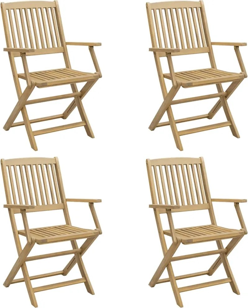 vidaXL 4 db összecsukható tömör akácfa kerti szék 54x61x88 cm