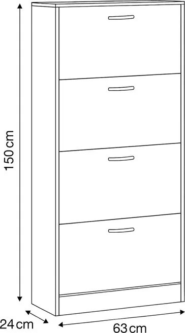 Cipőtartó barna színben, MDF kivitelben ABO-G1018 OAK