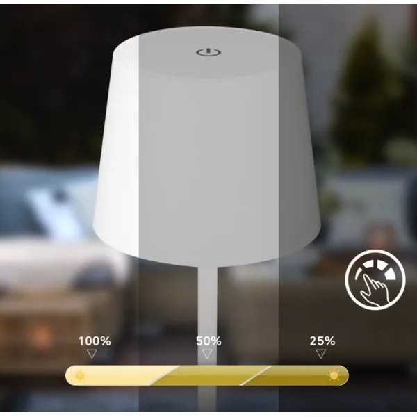 Briloner 7423016 - LED tölthető asztali lámpa, 2,6W, 5V, IP44, fehér