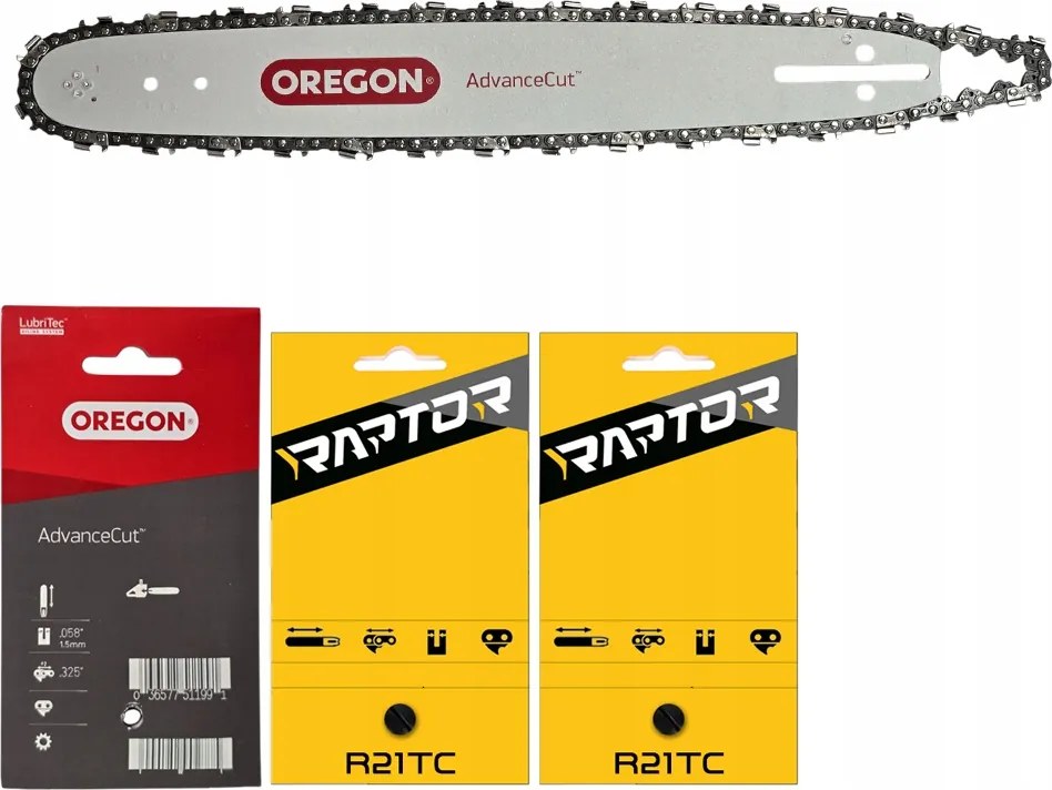 2x Lánc Raptor Vezetősín Nac CST61-50AC 33cm .0325" 1,5mm