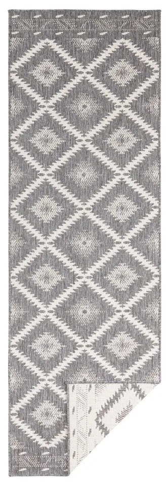 Malibu szürke-krémszínű kültéri szőnyeg, 80 x 250 cm - NORTHRUGS