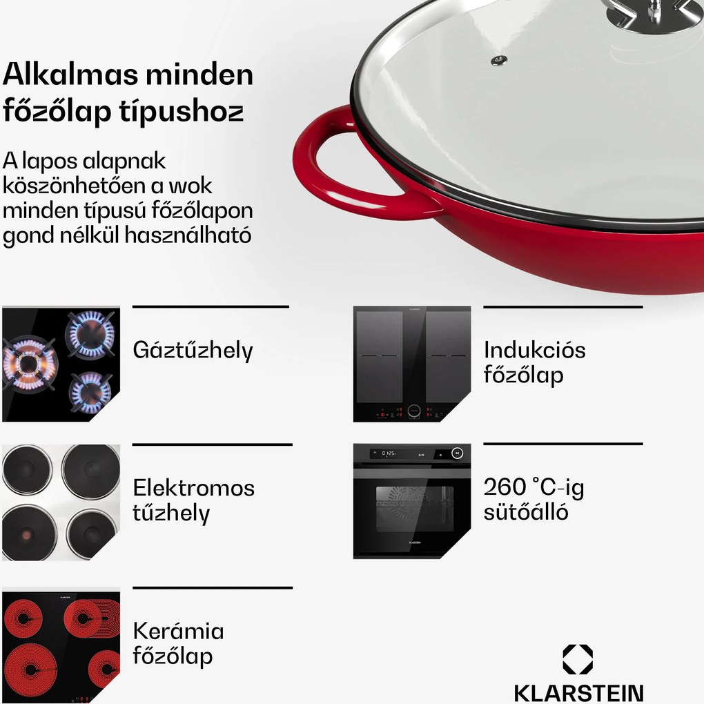 Wok Klarstein Jersey - piros