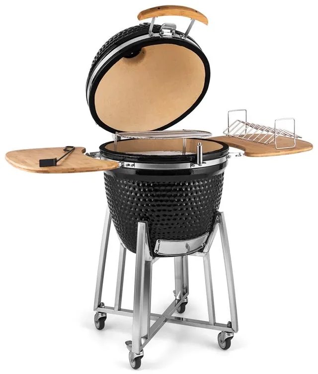 Kingsize, kamado grill, kerámia, 21", füstölés, lassú sütés, rozsdamentes acél