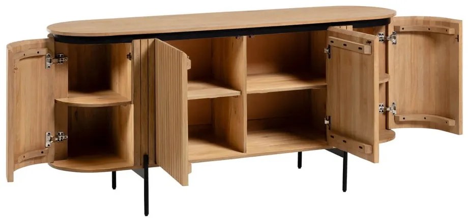 Natúr színű mangófa alacsony komód 170x80 cm Licia – Kave Home