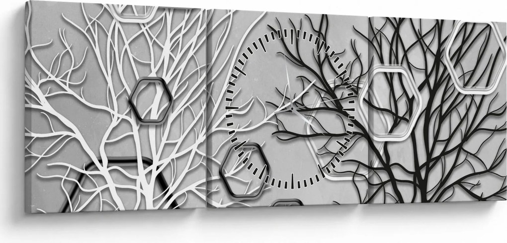 Absztrakt kép a fák (órával) (90x30 cm)