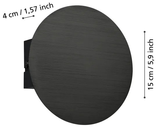 Eglo 901198 - LED fali lámpa TALAMELLO LED/4W/230V 3000K fekete