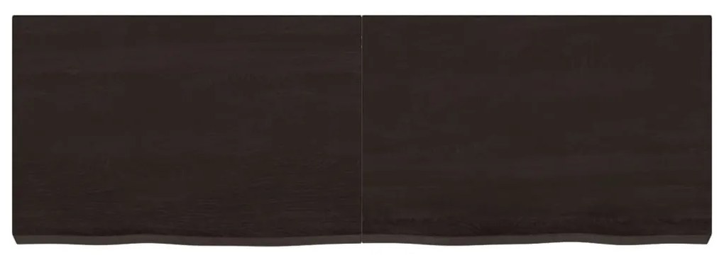 sötétbarna kezelt tömör tölgyfa fali polc 120 x 40 x (2-6) cm